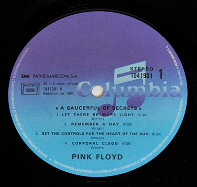 PINK FLOYD - Saucerful of Secrets (France) record label